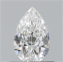 Diamante Natural 0.53 quilates, De pera , Color E, claridad VVS2 y certificado GIA