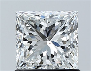 Picture of Natural Diamond 1.01 Carats, Princess with  Cut, F Color, SI1 Clarity and Certified by GIA