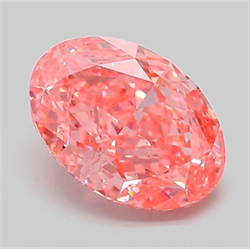 Picture of Lab Grown Diamond 2.10 Carats, Oval with  Cut, Fancy Vivid Pink Color, VS1 Clarity and Certified by IGI
