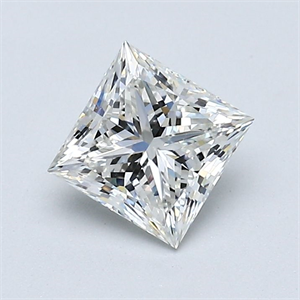 Picture of Natural Diamond 1.01 Carats, Princess with  Cut, H Color, VS1 Clarity and Certified by GIA
