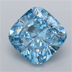 Picture of Lab Grown Diamond 2.03 Carats, CUSHION MODIFIED with  Cut, Fancy Vivid Blue Color, VVS1 Clarity and Certified by IGI