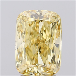 Picture of Lab Grown Diamond 2.20 Carats, CUSHION MODIFIED with  Cut, Fancy Intense Yellow Color, VVS2 Clarity and Certified by IGI