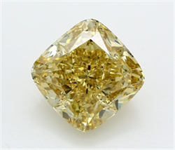 Picture of Lab Grown Diamond 8.08 Carats, CUSHION MODIFIED with  Cut, Fancy Intense Yellow Color, VVS2 Clarity and Certified by IGI