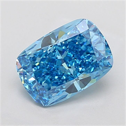 Picture of Lab Grown Diamond 3.52 Carats, CUSHION MODIFIED with  Cut, Fancy Vivid Blue Color, VS1 Clarity and Certified by IGI