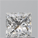 Natural Diamond 0.70 Carats, Princess with  Cut, F Color, IF Clarity and Certified by GIA
