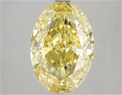 Picture of Lab Grown Diamond 5.01 Carats, Oval with  Cut, Fancy Intense Yellow Color, VS2 Clarity and Certified by IGI
