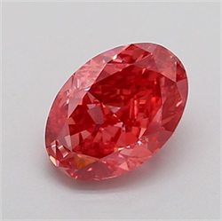 Picture of Lab Grown Diamond 1.49 Carats, Oval with  Cut, Fancy Vivid Pink Color, VS1 Clarity and Certified by IGI