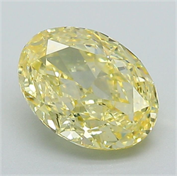 Picture of Lab Grown Diamond 1.74 Carats, Oval with  Cut, Fancy Intense Yellow Color, VS1 Clarity and Certified by IGI