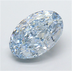 Picture of Lab Grown Diamond 3.52 Carats, Oval with  Cut, Fancy Blue Color, VVS1 Clarity and Certified by IGI