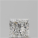 Natural Diamond 0.61 Carats, Princess with  Cut, H Color, SI1 Clarity and Certified by GIA