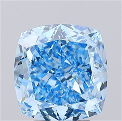 Picture of Lab Grown Diamond 3.51 Carats, CUSHION MODIFIED with  Cut, Fancy Vivid Blue Color, VS1 Clarity and Certified by IGI