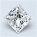 Natural Diamond 3.02 Carats, Princess with  Cut, G Color, SI2 Clarity and Certified by GIA