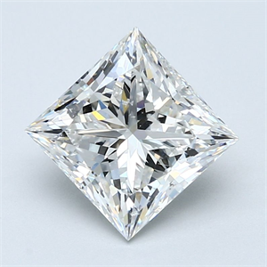 Picture of Natural Diamond 3.02 Carats, Princess with  Cut, G Color, SI2 Clarity and Certified by GIA
