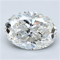 Natural Diamond 2.51 Carats, Oval with  Cut, H Color, VVS1 Clarity and Certified by GIA
