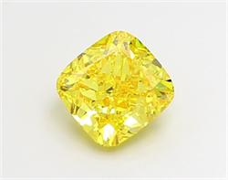 Picture of Lab Grown Diamond 2.00 Carats, CUSHION MODIFIED with  Cut, Fancy Vivid Yellow Color, VS1 Clarity and Certified by IGI
