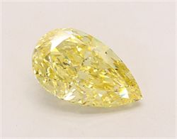 Picture of Lab Grown Diamond 2.53 Carats, Pear with  Cut, Fancy Intense Yellow Color, VS1 Clarity and Certified by IGI