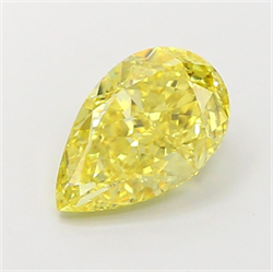 Picture of Lab Grown Diamond 2.56 Carats, Pear with  Cut, Fancy Intense Yellow Color, VS2 Clarity and Certified by IGI