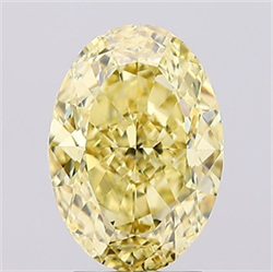 Picture of Lab Grown Diamond 3.09 Carats, Oval with  Cut, Fancy Intense Yellow Color, VS2 Clarity and Certified by IGI