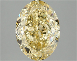 Picture of Lab Grown Diamond 3.09 Carats, Oval with  Cut, Fancy Intense Yellow Color, VVS2 Clarity and Certified by IGI