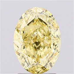 Picture of Lab Grown Diamond 2.10 Carats, Oval with  Cut, Fancy Intense Yellow Color, VS2 Clarity and Certified by IGI
