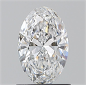 Natural Diamond 0.90 Carats, Oval with  Cut, D Color, VS2 Clarity and Certified by GIA