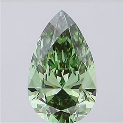 Picture of Lab Grown Diamond 15.03 Carats, Pear with  Cut, Fancy Vivid Green Color, VS1 Clarity and Certified by IGI