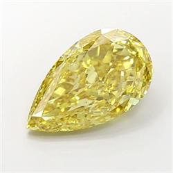 Picture of Lab Grown Diamond 5.01 Carats, Pear with  Cut, Fancy Intense Yellow Color, VS2 Clarity and Certified by IGI