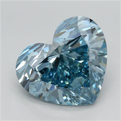 Picture of Lab Grown Diamond 3.68 Carats, Heart with  Cut, Fancy Vivid Blue Color, VS1 Clarity and Certified by IGI