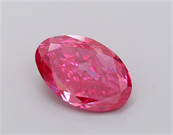 Picture of Lab Grown Diamond 1.23 Carats, Oval with  Cut, Fancy Vivid Pink Color, VS1 Clarity and Certified by IGI
