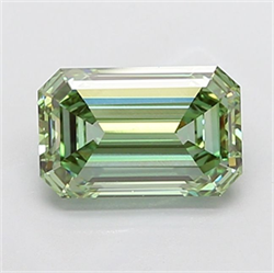 Picture of Lab Grown Diamond 3.20 Carats, Emerald with  Cut, Fancy Vivid Green Color, VVS2 Clarity and Certified by IGI