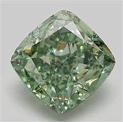 Picture of Lab Grown Diamond 2.09 Carats, CUSHION MODIFIED with  Cut, Fancy Vivid Green Color, VVS2 Clarity and Certified by IGI
