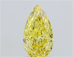 Picture of Lab Grown Diamond 1.53 Carats, Pear with  Cut, Fancy Intense Yellow Color, VS1 Clarity and Certified by IGI