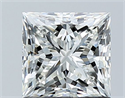 Natural Diamond 1.21 Carats, Princess with  Cut, H Color, VS1 Clarity and Certified by GIA