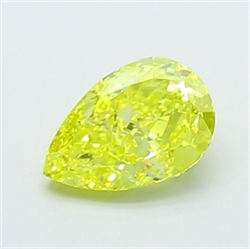 Picture of Lab Grown Diamond 1.28 Carats, Pear with  Cut, Fancy Intense Yellow Color, VVS1 Clarity and Certified by IGI