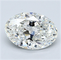 Natural Diamond 3.50 Carats, Oval with  Cut, G Color, VVS2 Clarity and Certified by GIA