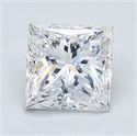 Diamante Natural 3.50 quilates, Princesa , Color E, claridad SI1 y certificado GIA