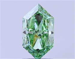 Picture of Lab Grown Diamond 2.00 Carats, HEXAGONAL with  Cut, Fancy Vivid Green Color, VS1 Clarity and Certified by IGI