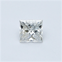 Natural Diamond 0.35 Carats, Princess with  Cut, D Color, SI1 Clarity and Certified by GIA