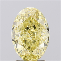 Picture of Lab Grown Diamond 2.31 Carats, Oval with  Cut, Fancy Yellow Color, VVS2 Clarity and Certified by IGI