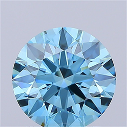 Picture of Lab Grown Diamond 1.70 Carats, Round with Ideal Cut, Fancy Vivid Blue Color, VS1 Clarity and Certified by IGI