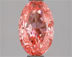 Picture of Lab Grown Diamond 2.03 Carats, Oval with  Cut, Fancy Vivid Pink Color, VS2 Clarity and Certified by IGI