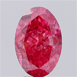 Picture of Lab Grown Diamond 5.02 Carats, Oval with  Cut, Fancy Vivid Pink Color, VS1 Clarity and Certified by IGI