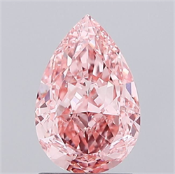 Picture of Lab Grown Diamond 1.53 Carats, Pear with  Cut, Fancy Vivid Pink Color, VVS2 Clarity and Certified by IGI