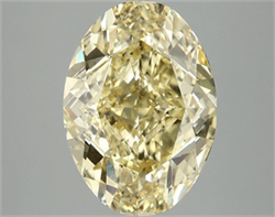 Picture of Lab Grown Diamond 4.10 Carats, Oval with  Cut, Fancy Vivid Yellow Color, VS2 Clarity and Certified by IGI