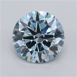 Picture of Lab Grown Diamond 1.53 Carats, Round with Excellent Cut, Fancy Intense Blue Color, VVS2 Clarity and Certified by IGI