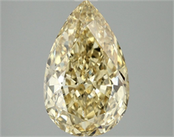 Picture of Lab Grown Diamond 3.10 Carats, Pear with  Cut, Fancy Intense Yellow Color, VS2 Clarity and Certified by IGI