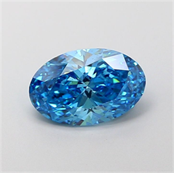 Picture of Lab Grown Diamond 2.00 Carats, Oval with  Cut, Fancy Vivid Blue Color, VS2 Clarity and Certified by IGI