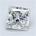 Natural Diamond 1.91 Carats, Princess with  Cut, E Color, SI1 Clarity and Certified by GIA