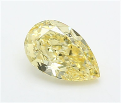 Picture of Lab Grown Diamond 1.46 Carats, Pear with  Cut, Fancy Intense Yellow Color, VVS2 Clarity and Certified by IGI