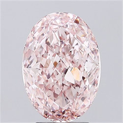 Picture of Lab Grown Diamond 4.02 Carats, Oval with  Cut, Fancy Vivid Pink Color, VS2 Clarity and Certified by IGI